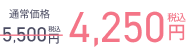 通常価格5,500円→4,250円